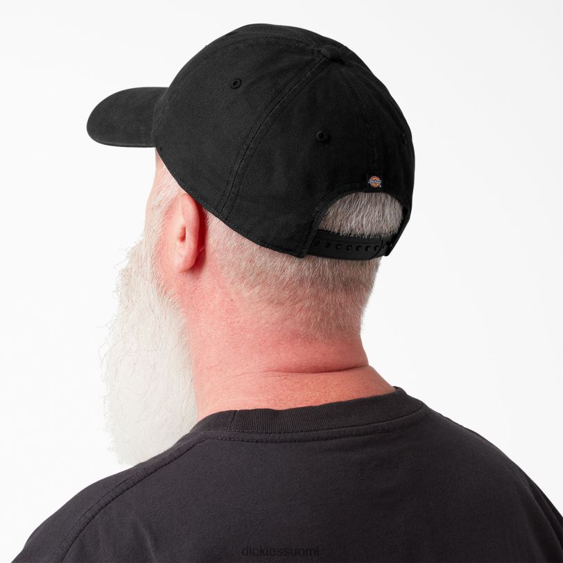 Dickies sukupuolineutraali pesty kangaslippis musta (bk) Lisätarvikkeet Z844X2881