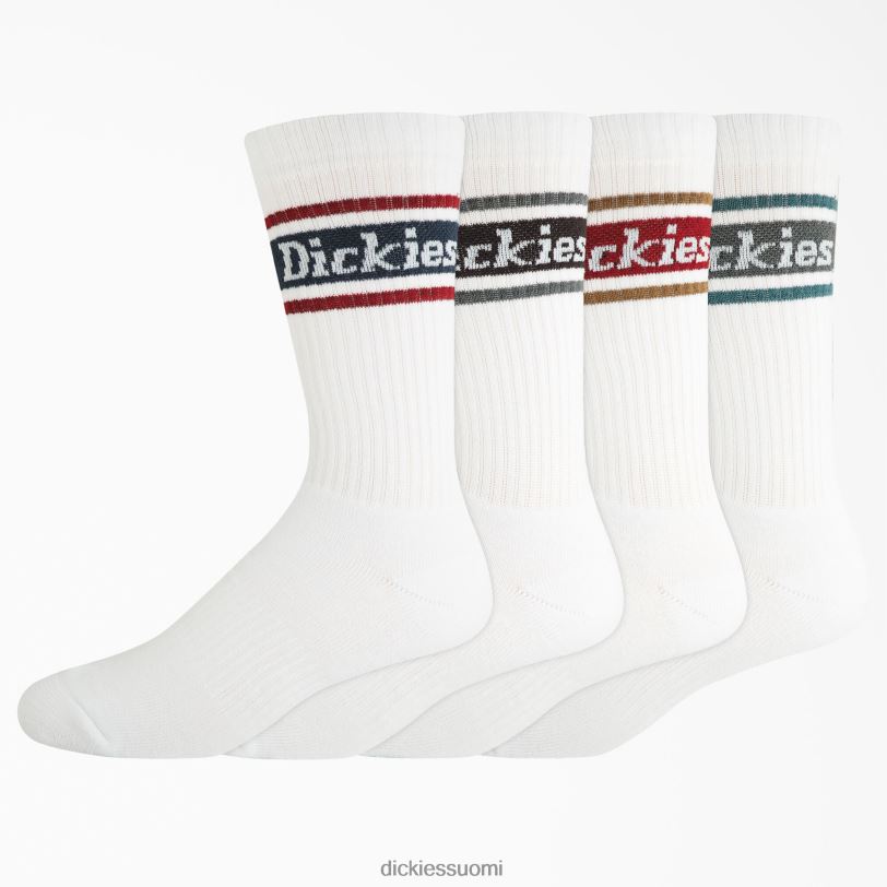 Dickies sukupuolineutraali rugby raidalliset sukat 4 kpl valkoinen (wh) Lisätarvikkeet Z844X2794