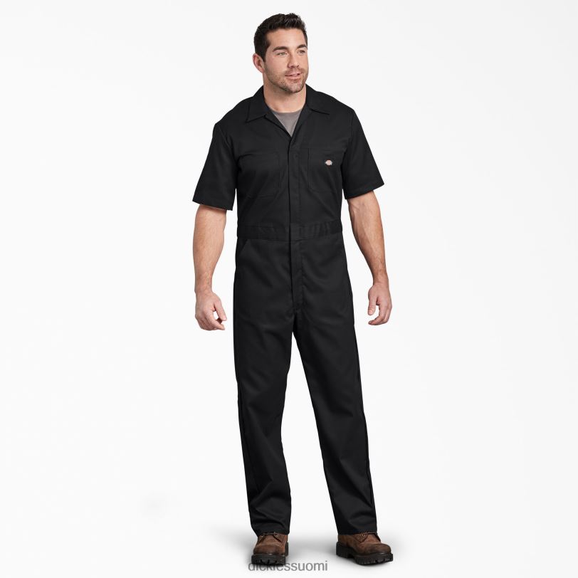 Dickies miehet joustavat lyhythihaiset haalarit musta (bk) työvaatteet Z844X1238