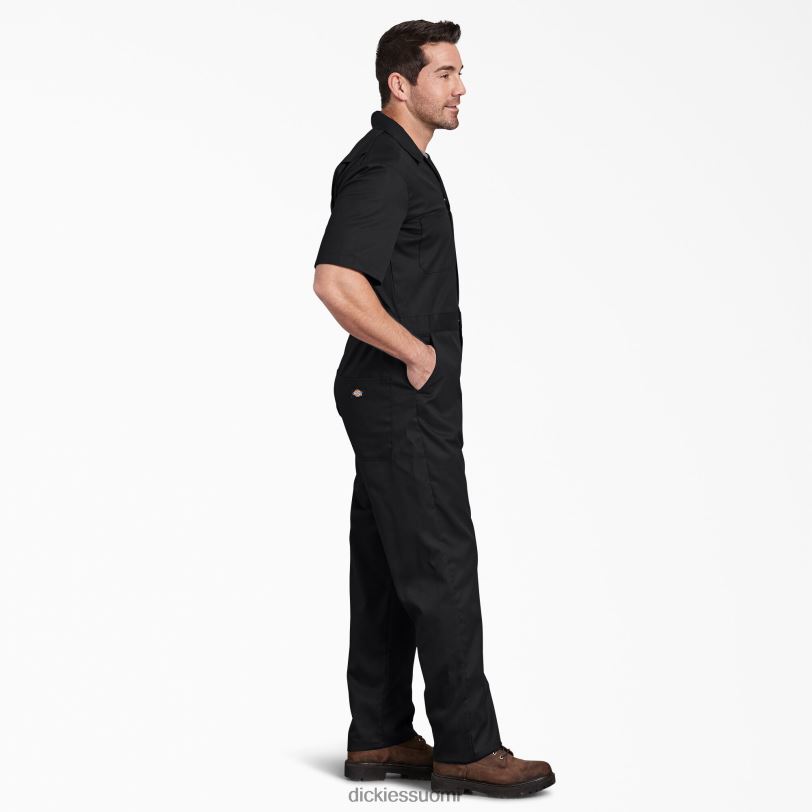 Dickies miehet joustavat lyhythihaiset haalarit musta (bk) työvaatteet Z844X1238