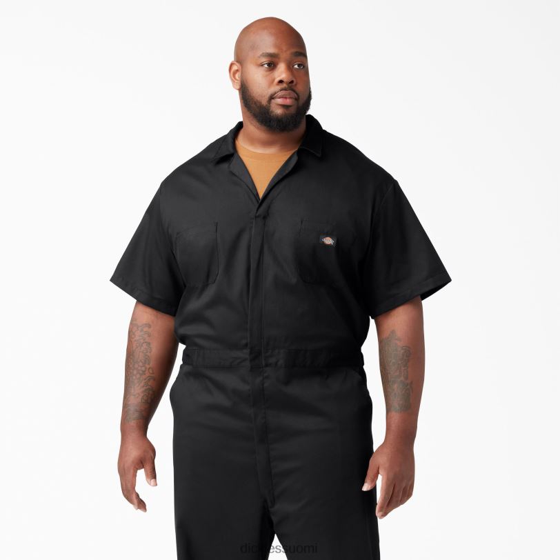 Dickies miehet joustavat lyhythihaiset haalarit musta (bk) työvaatteet Z844X1238