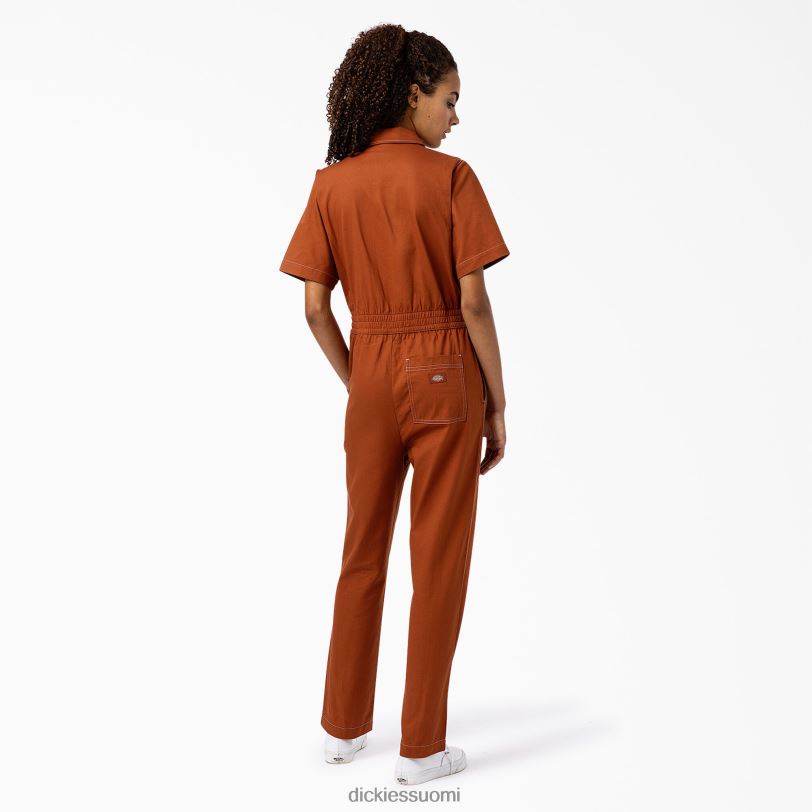 Dickies naiset florala haalarit ruskea piparkakku (eli) työvaatteet Z844X1934