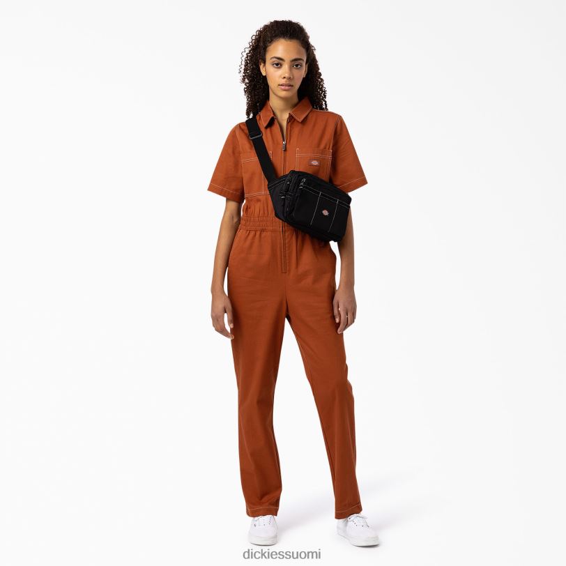 Dickies naiset florala haalarit ruskea piparkakku (eli) työvaatteet Z844X1934