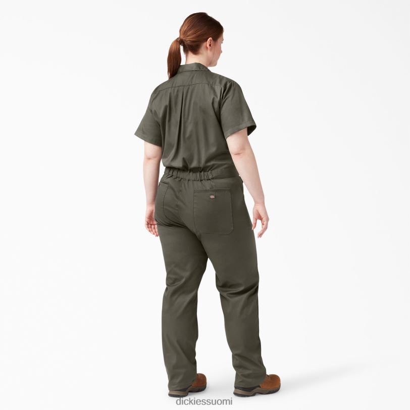 Dickies naiset plus joustavat jäähdyttävät lyhythihaiset haalarit sammaleenvihreä (ms) työvaatteet Z844X1553