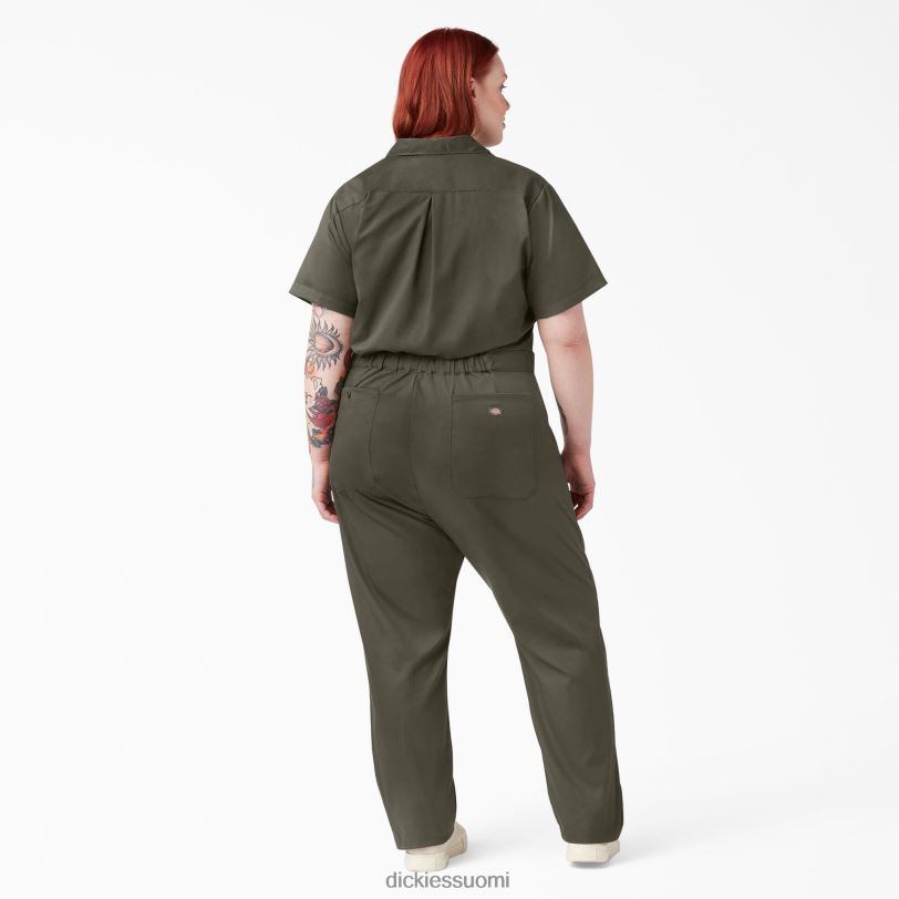 Dickies naiset plus joustavat jäähdyttävät lyhythihaiset haalarit sammaleenvihreä (ms) työvaatteet Z844X1553