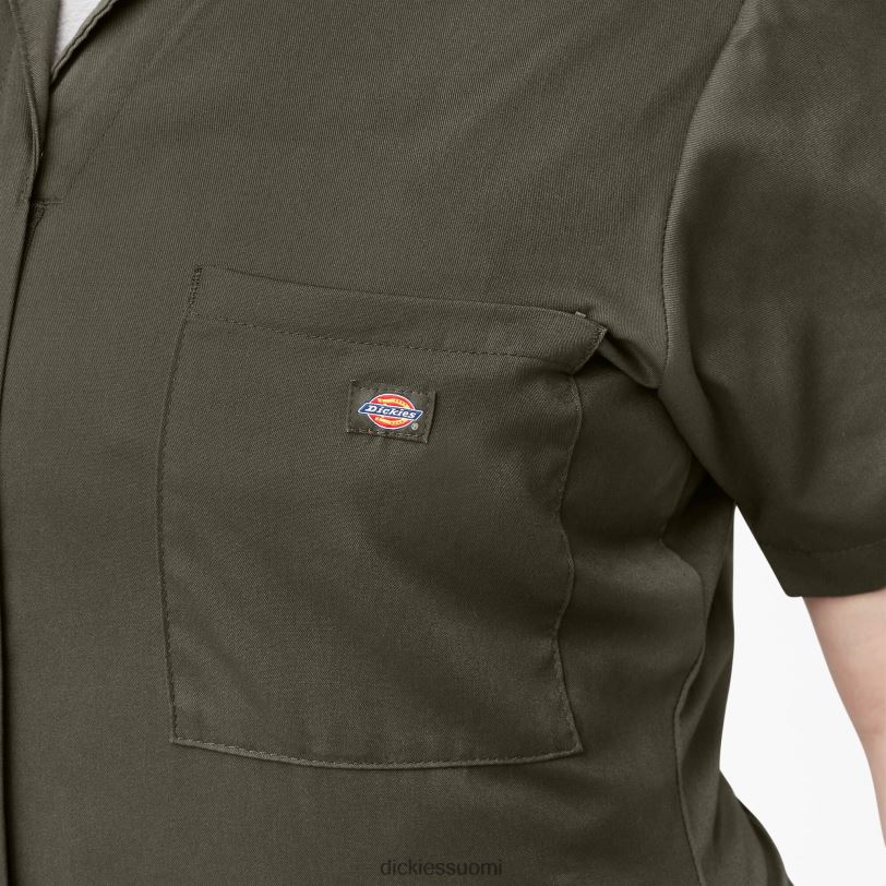 Dickies naiset plus joustavat jäähdyttävät lyhythihaiset haalarit sammaleenvihreä (ms) työvaatteet Z844X1553
