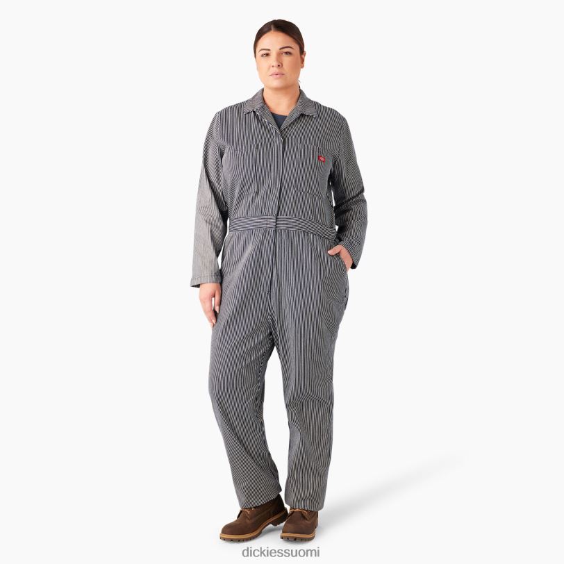 Dickies naiset plus pitkähihaiset hickory-raitahaalarit säännöllinen työvaatteet Z844X1951