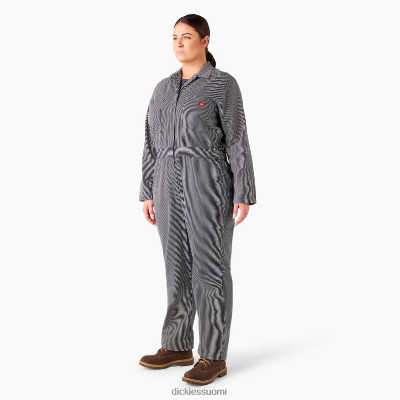 Dickies naiset plus pitkähihaiset hickory-raitahaalarit säännöllinen työvaatteet Z844X1951