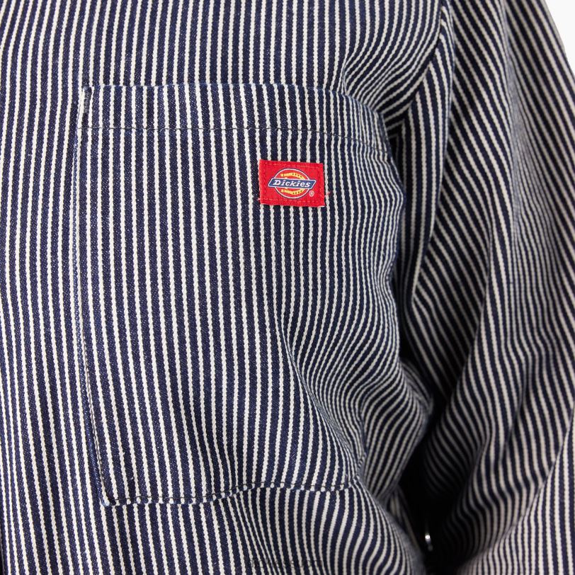 Dickies naiset plus pitkähihaiset hickory-raitahaalarit säännöllinen työvaatteet Z844X1951