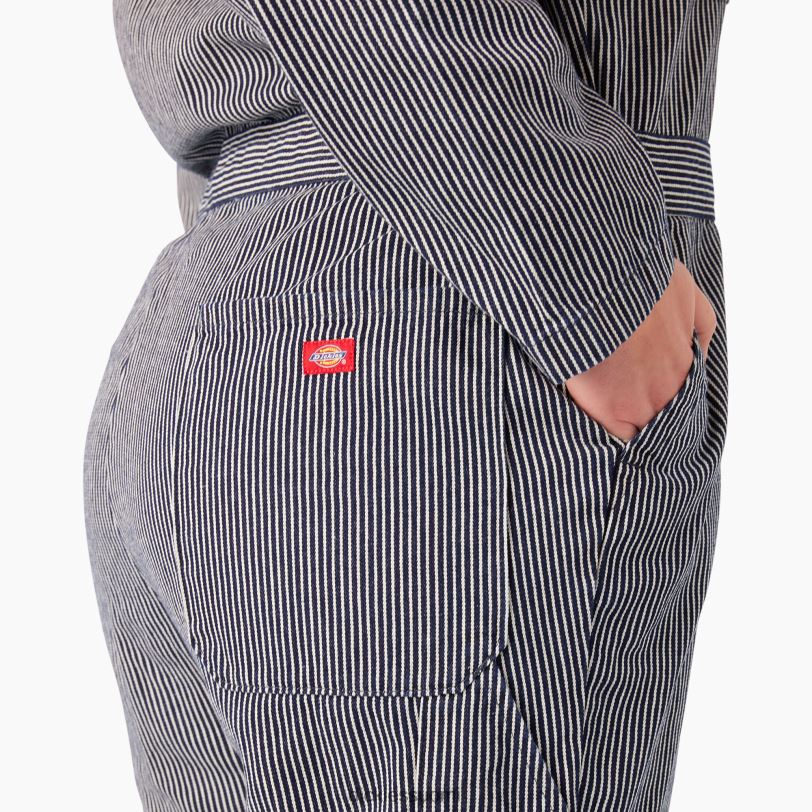 Dickies naiset plus pitkähihaiset hickory-raitahaalarit säännöllinen työvaatteet Z844X1951