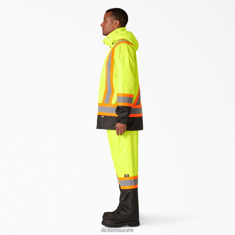 Dickies sukupuolineutraali hi vis 2-osainen turvasadepuku ansi keltainen (ay) työvaatteet Z844X1454