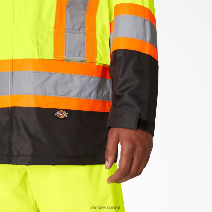 Dickies sukupuolineutraali hi vis 2-osainen turvasadepuku ansi keltainen (ay) työvaatteet Z844X1454
