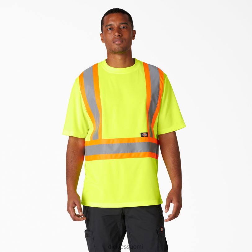 Dickies sukupuolineutraali hi vis safety lyhythihainen t-paita ansi keltainen (ay) työvaatteet Z844X1446