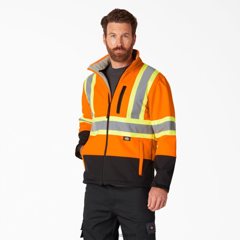 Dickies sukupuolineutraali hi vis turva softshell takki ansi oranssi (ao) työvaatteet Z844X1455