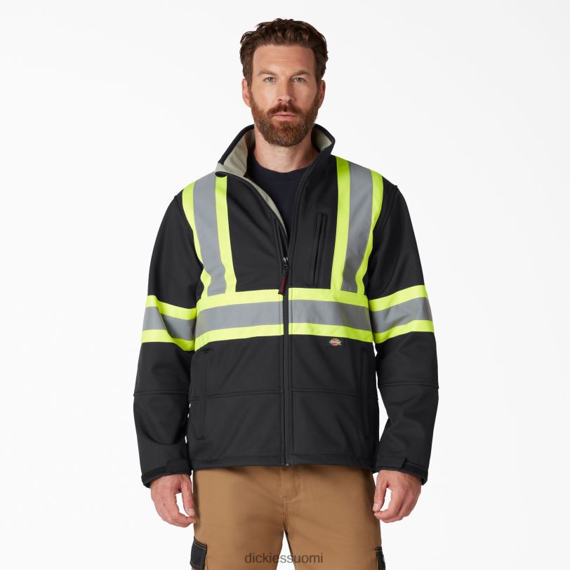 Dickies sukupuolineutraali hi vis turva softshell takki musta (bk) työvaatteet Z844X1457