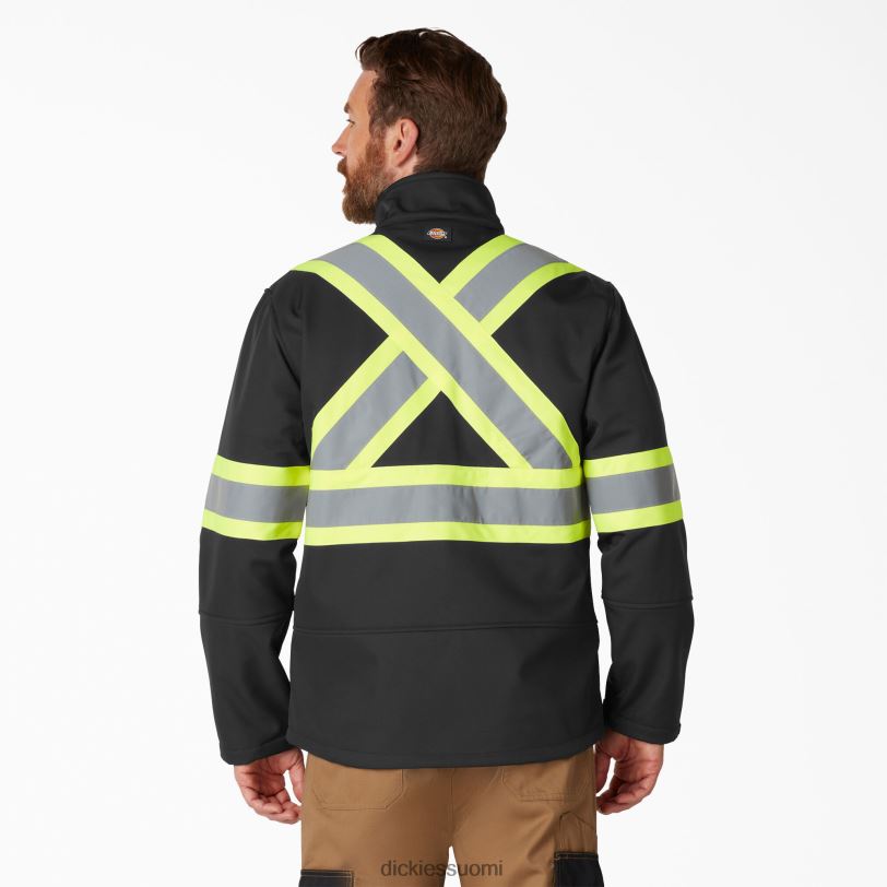 Dickies sukupuolineutraali hi vis turva softshell takki musta (bk) työvaatteet Z844X1457