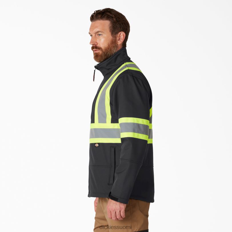 Dickies sukupuolineutraali hi vis turva softshell takki musta (bk) työvaatteet Z844X1457