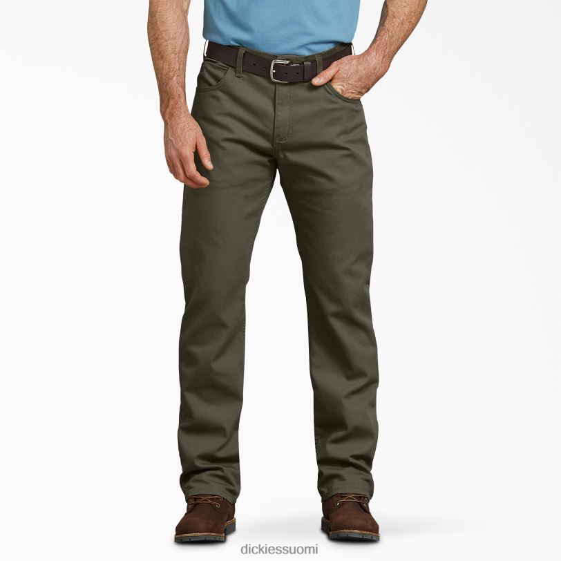 Dickies miehet tavalliset ankkahousut kivipesty sammalvihreä (sms) työvaatteet Z844X138