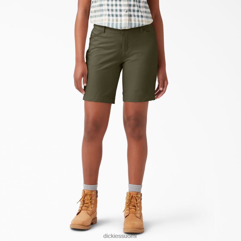 Dickies naiset kylmäshortsit 9" sotilaallinen vihreä (ml) työvaatteet Z844X1601