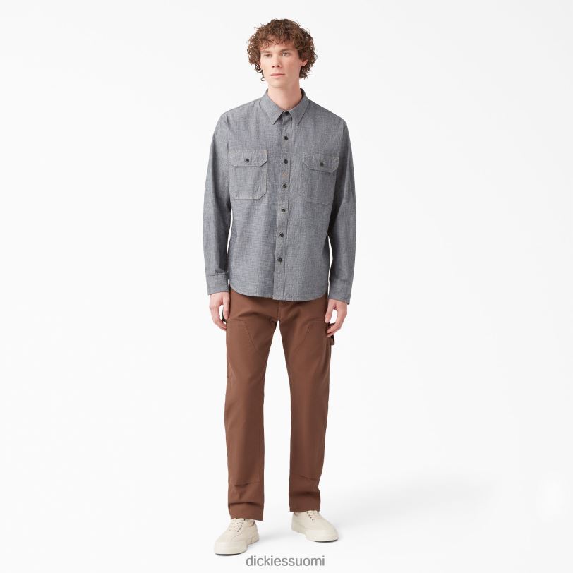 Dickies miehet 1922 pitkähihainen työpaita huuhdeltu musta (rbk) työvaatteet Z844X916