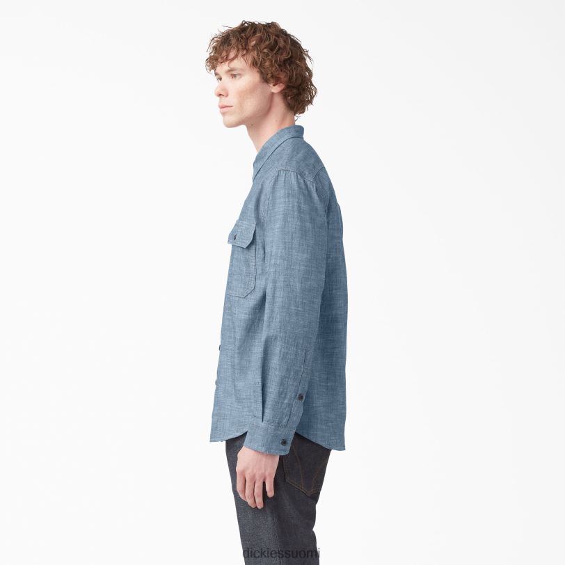 Dickies miehet 1922 pitkähihainen työpaita huuhdeltu sininen chambray (rblc) työvaatteet Z844X917