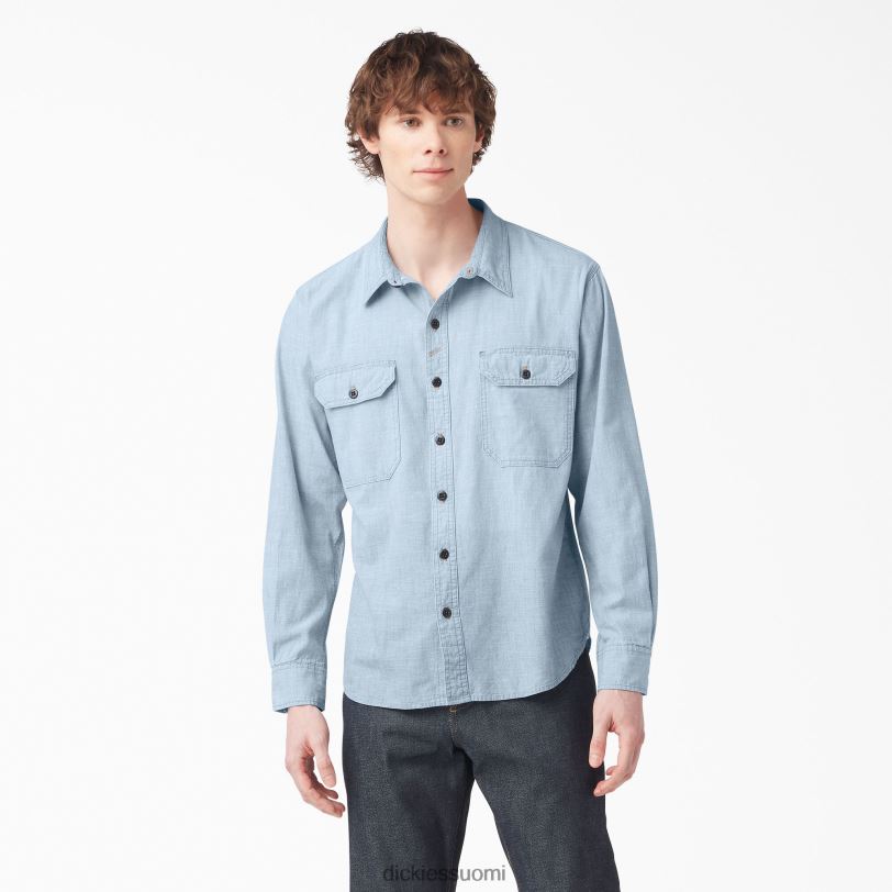 Dickies miehet 1922 pitkähihainen työpaita valkaisu sininen chambray (bblc) työvaatteet Z844X914
