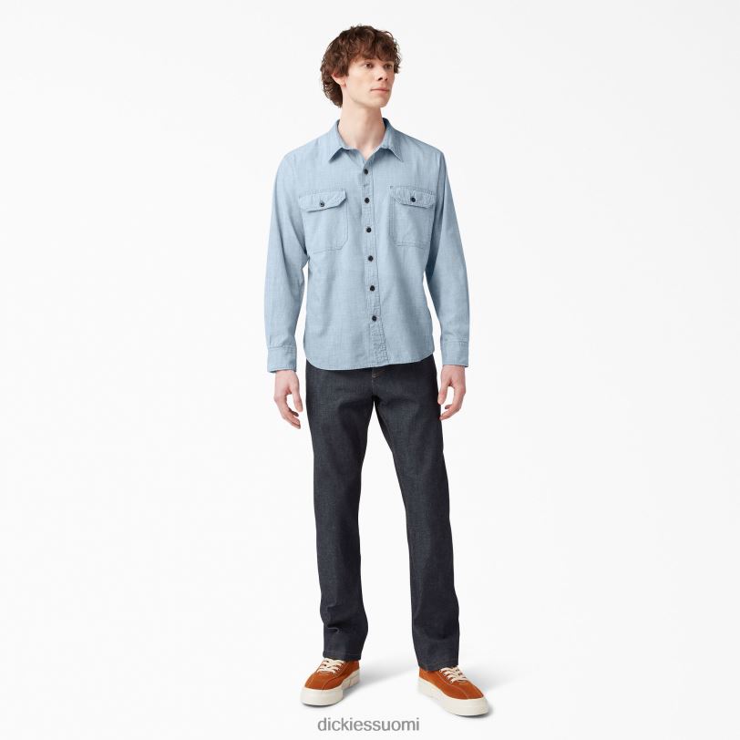 Dickies miehet 1922 pitkähihainen työpaita valkaisu sininen chambray (bblc) työvaatteet Z844X914