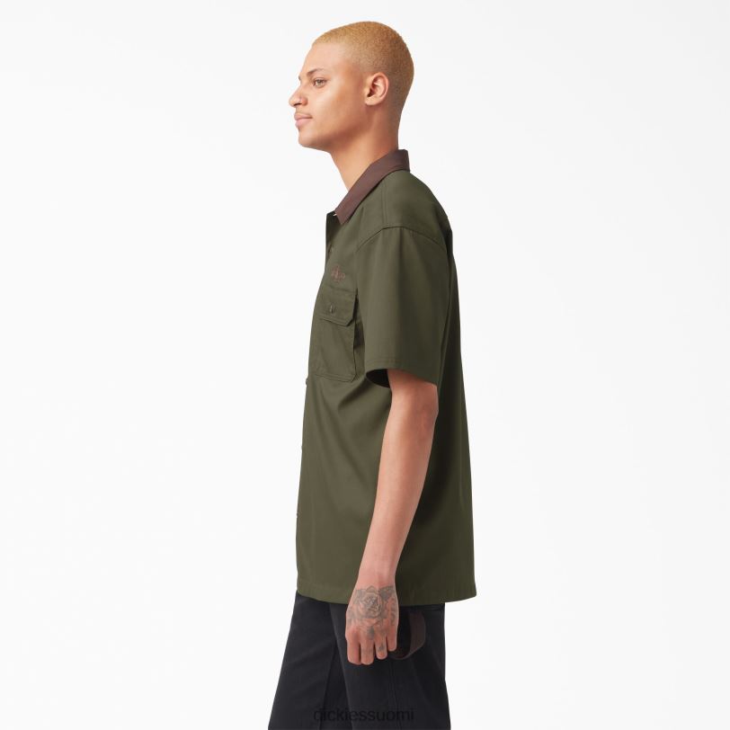 Dickies miehet vincent alvarez lohkokaulus työpaita sotilaallinen vihreä (ml) työvaatteet Z844X758