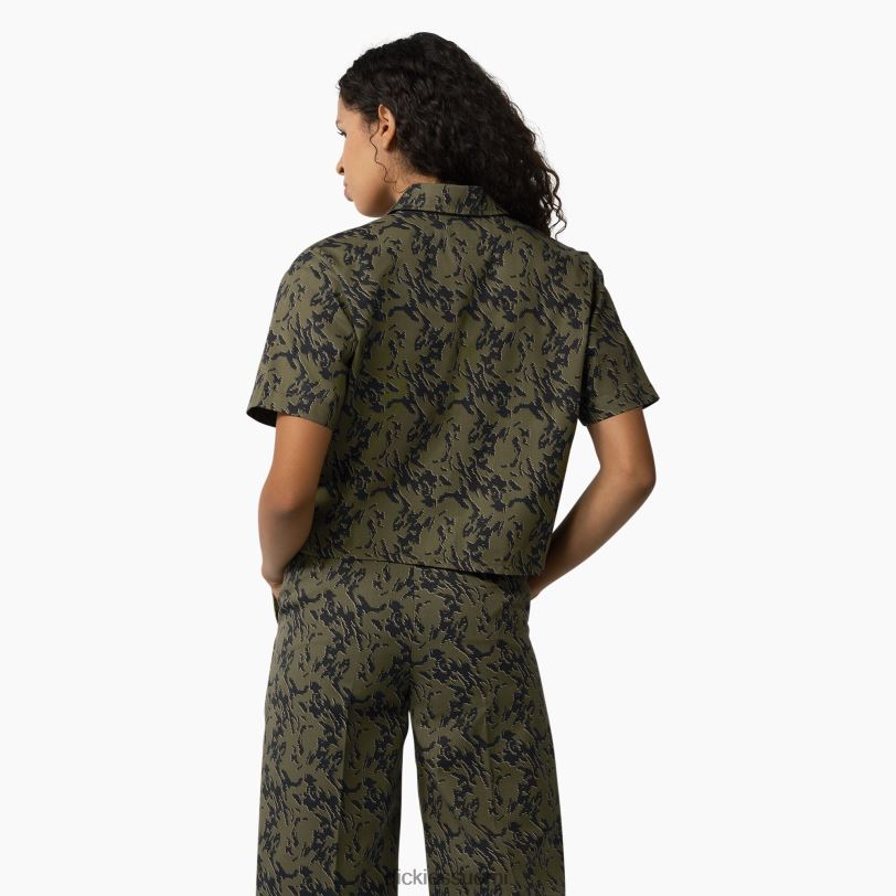 Dickies naiset Drewsey camo -rajattu työpaita armeijan vihreä glitch camo (mpe) työvaatteet Z844X2106