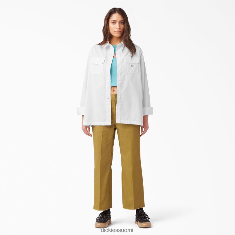 Dickies naiset rennon mallin pitkähihainen työpaita valkoinen (wh) työvaatteet Z844X2009