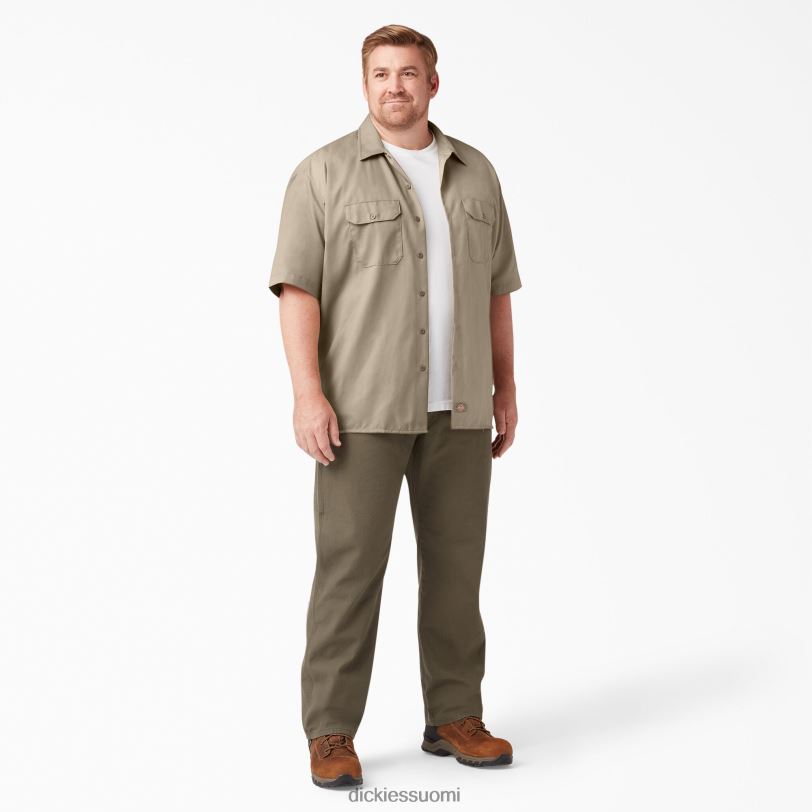 Dickies miehet lyhythihainen työpaita aavikon hiekka (ds) työvaatteet Z844X490