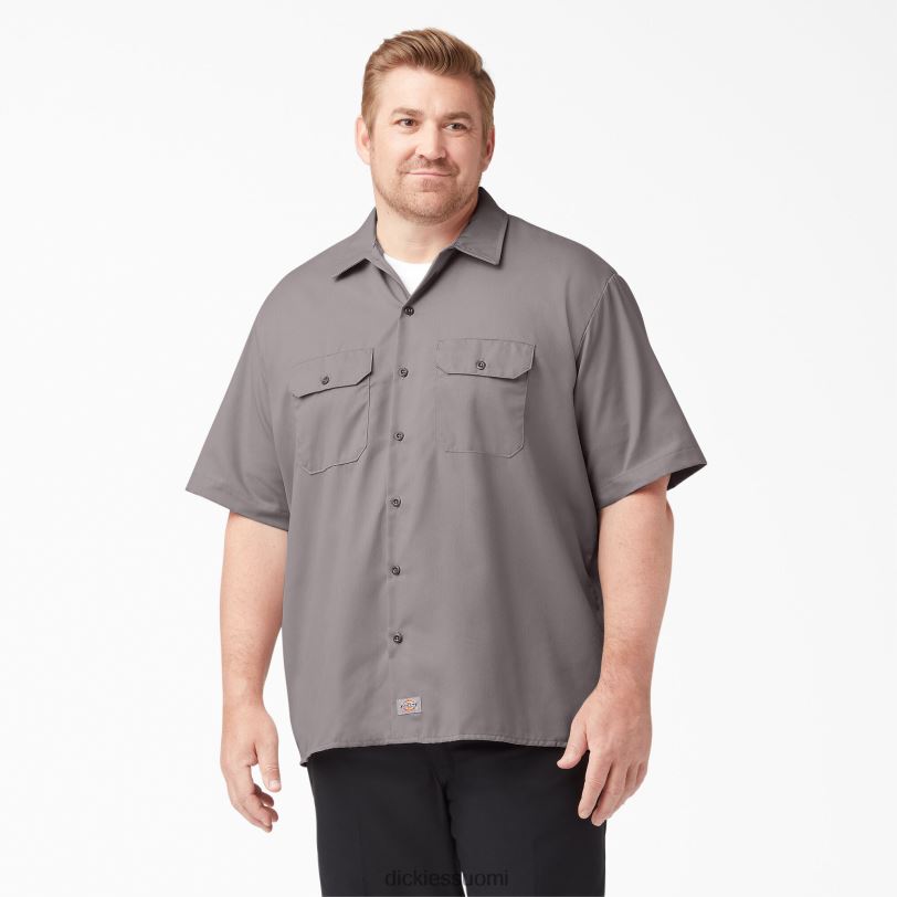 Dickies miehet lyhythihainen työpaita hopea (sv) työvaatteet Z844X500