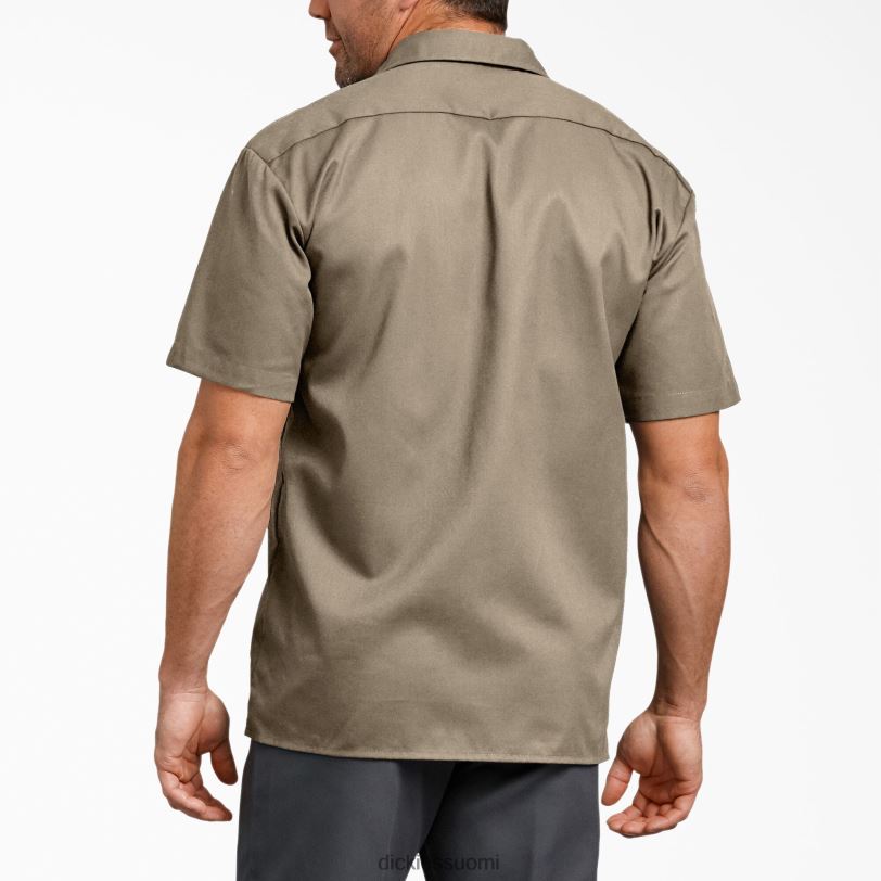 Dickies miehet rennon mallin lyhythihainen työpaita aavikon hiekka (ds) työvaatteet Z844X599