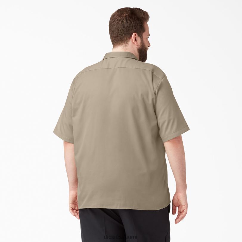 Dickies miehet rennon mallin lyhythihainen työpaita aavikon hiekka (ds) työvaatteet Z844X599