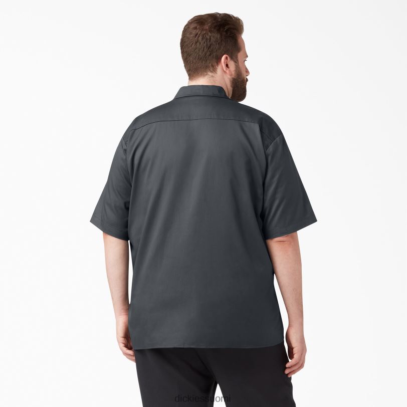 Dickies miehet rennon mallin lyhythihainen työpaita hiilenharmaa (ch) työvaatteet Z844X597