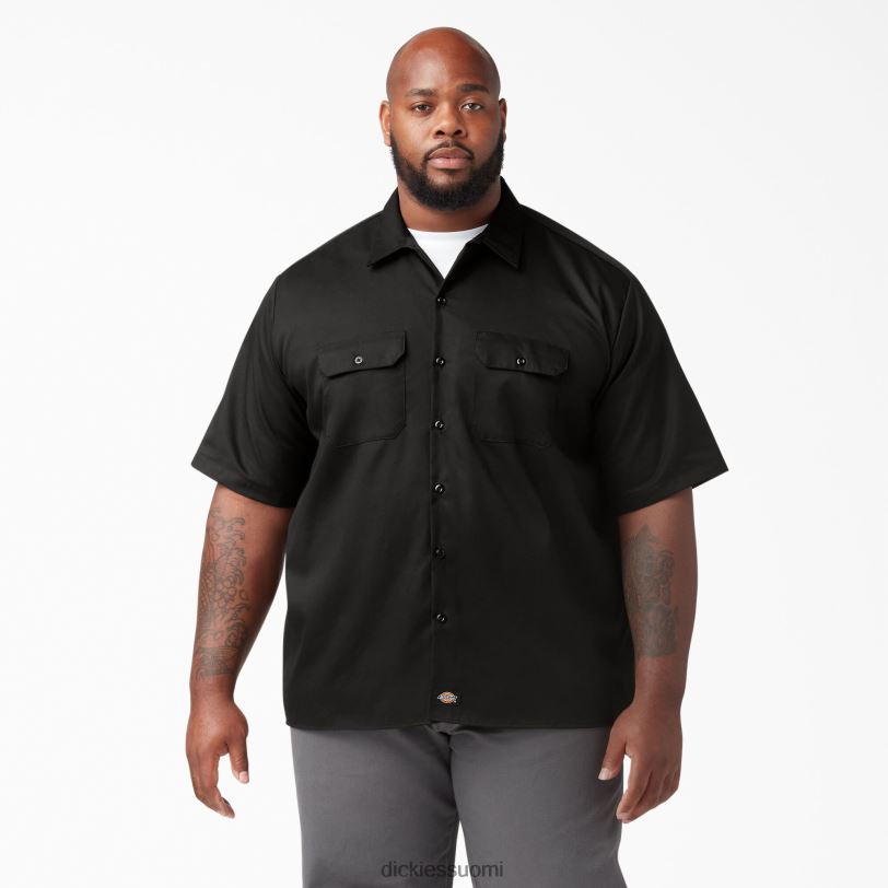 Dickies miehet rennon mallin lyhythihainen työpaita musta (bk) työvaatteet Z844X596