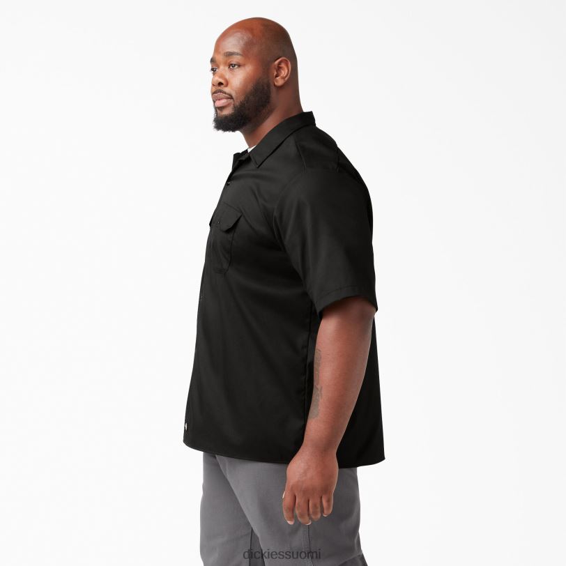 Dickies miehet rennon mallin lyhythihainen työpaita musta (bk) työvaatteet Z844X596