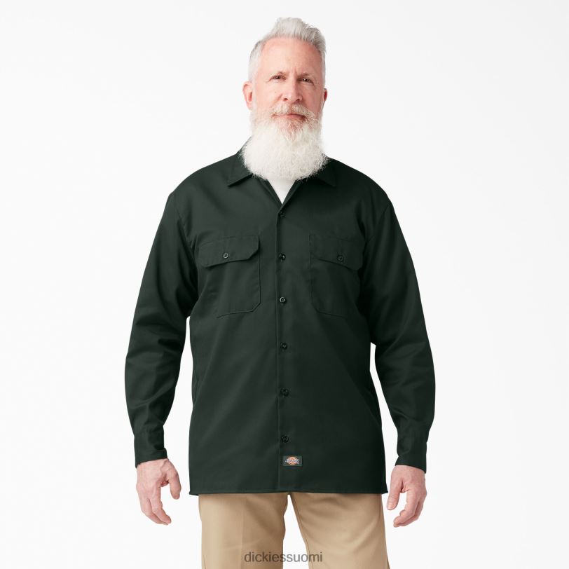 Dickies miehet pitkähihainen työpaita metsästäjä vihreä (gh) työvaatteet Z844X562
