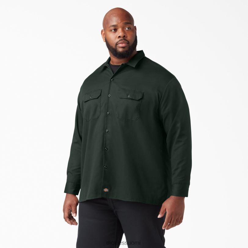 Dickies miehet pitkähihainen työpaita metsästäjä vihreä (gh) työvaatteet Z844X562