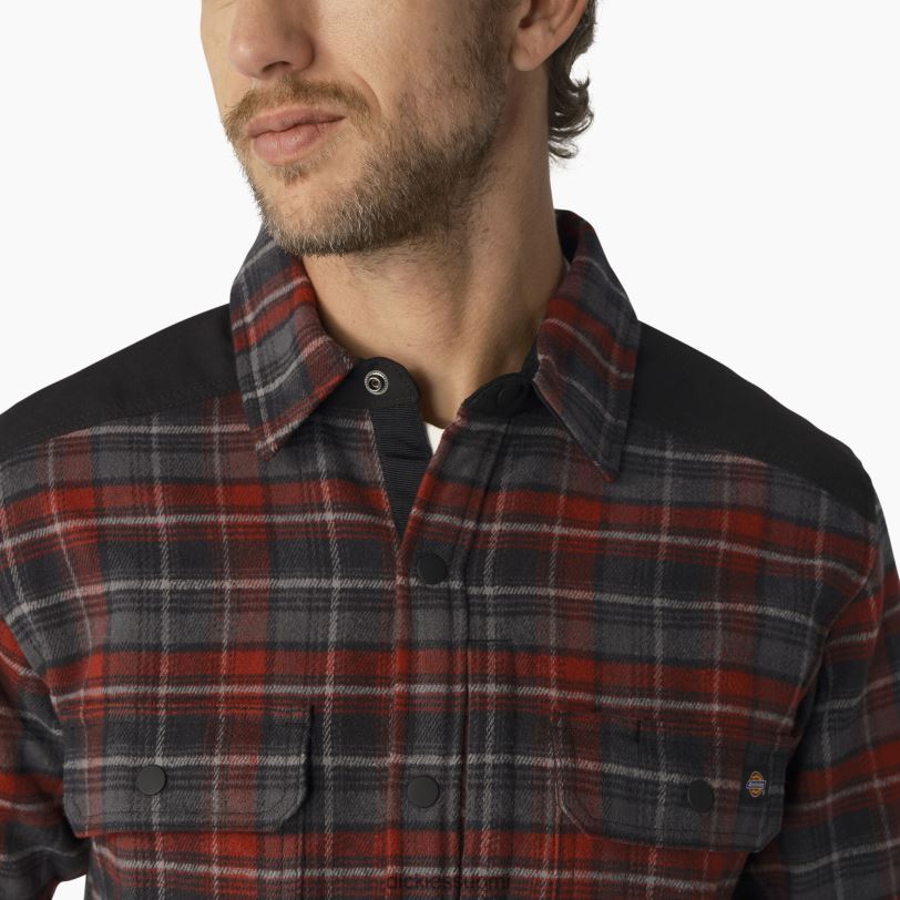 Dickies miehet raskas flanellipaita viininpunainen ruudullinen (g2v) työvaatteet Z844X952
