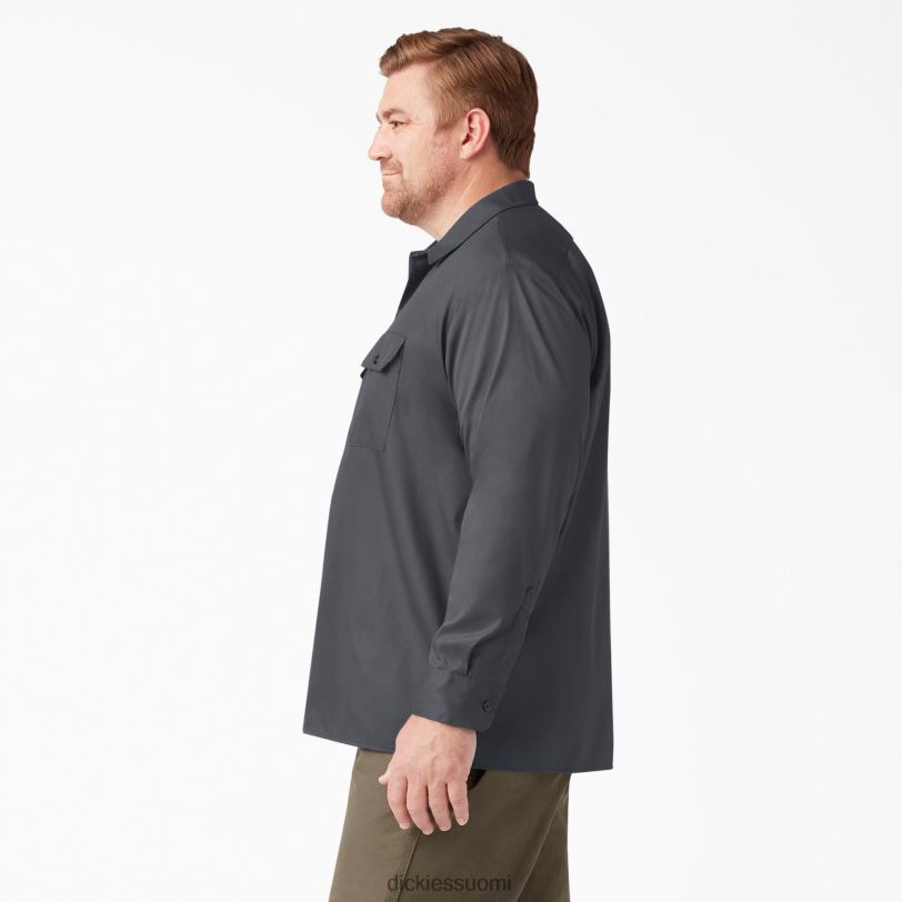 Dickies miehet rennon mallin pitkähihainen työpaita hiilenharmaa (ch) työvaatteet Z844X641