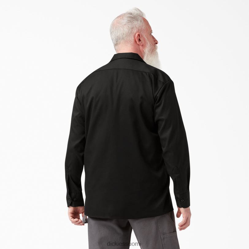 Dickies miehet rennon mallin pitkähihainen työpaita musta (bk) työvaatteet Z844X640