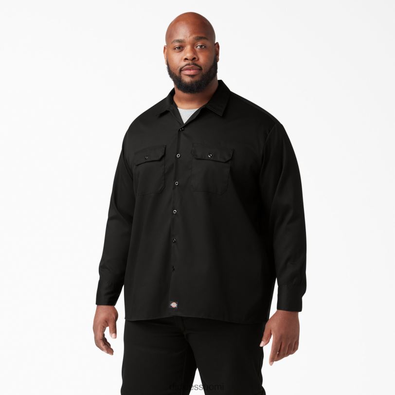 Dickies miehet rennon mallin pitkähihainen työpaita musta (bk) työvaatteet Z844X640