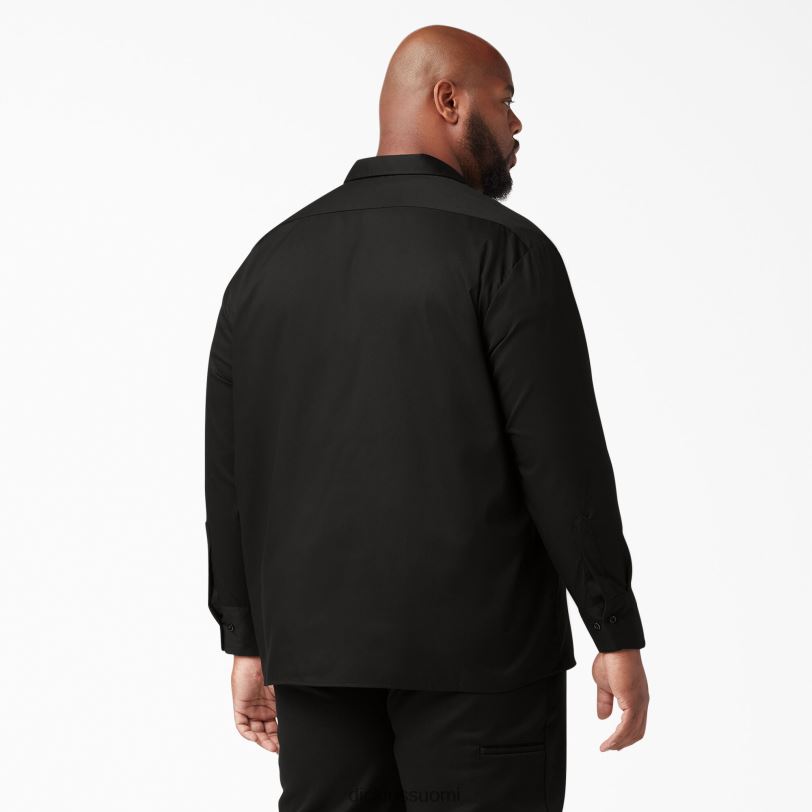 Dickies miehet rennon mallin pitkähihainen työpaita musta (bk) työvaatteet Z844X640