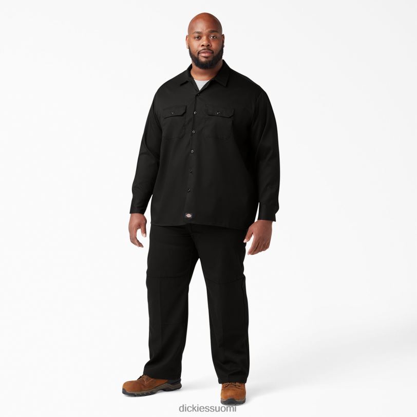 Dickies miehet rennon mallin pitkähihainen työpaita musta (bk) työvaatteet Z844X640