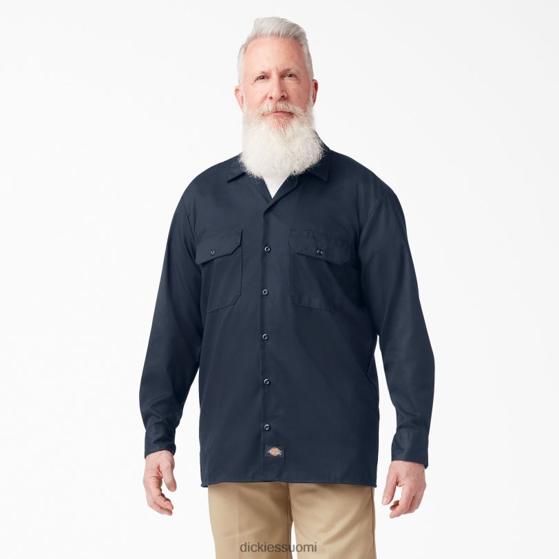 Dickies miehet rennon mallin pitkähihainen työpaita tumma laivasto (dn) työvaatteet Z844X642