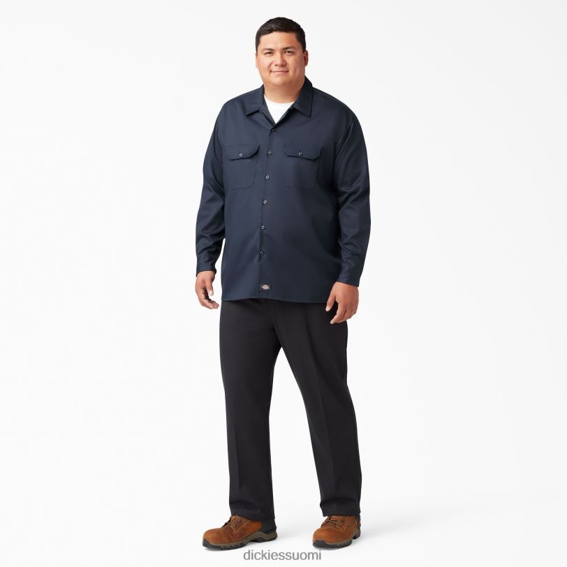 Dickies miehet rennon mallin pitkähihainen työpaita tumma laivasto (dn) työvaatteet Z844X642