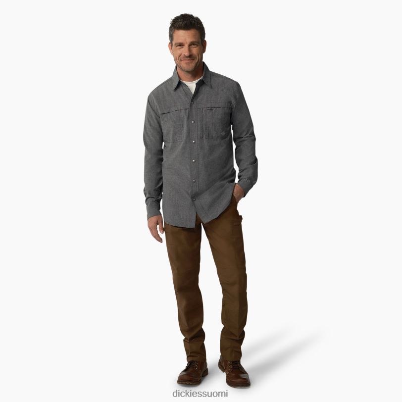 Dickies miehet viilentävä pitkähihainen työpaita hiili (cdh) työvaatteet Z844X678
