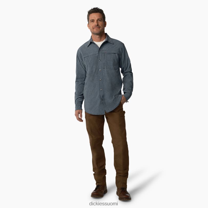 Dickies miehet viilentävä pitkähihainen työpaita ilmavoimien sininen (afd) työvaatteet Z844X674