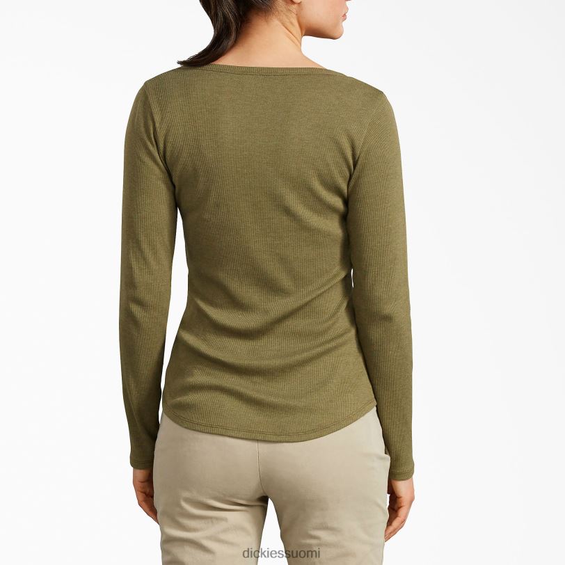 Dickies naiset Henley pitkähihainen paita oliivi (uod) työvaatteet Z844X2124